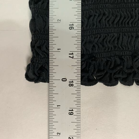 Veronica Beard XS Langston Smocked Top Black Puff Sleeve Whimsygoth *flaw - Picture 9 of 9